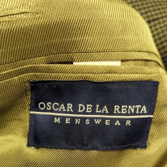 19921 Oscar de la Renta Wool Houndstooth Blazer Brown size 44R preppy academia - Picture 7 of 9